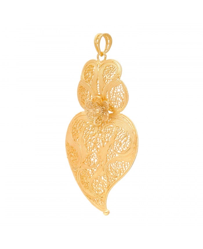 Necklace Heart Of Viana Cm In Gold Plated Silver Portugal Jewels