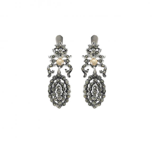 Boucles d'Oreilles Royauté en Argent et Or 