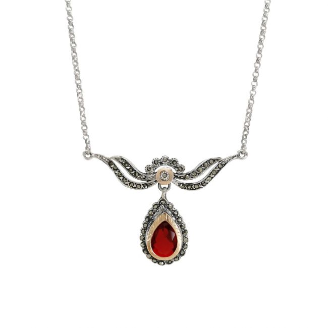 Collier Tiara Rouge en Argent et Or 