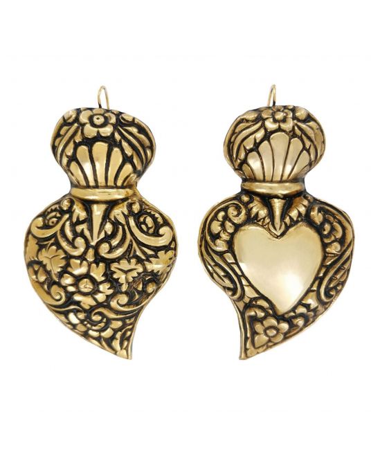 Earrings Baroque Heart of Viana XL in Gold Plated Silver 