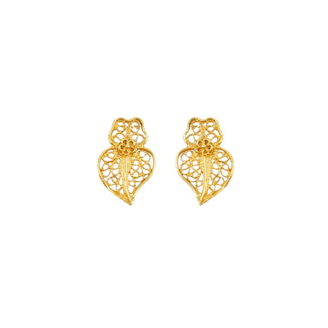 Boucles d'Oreilles Coeur de Viana XXS en Or 9 Carats 