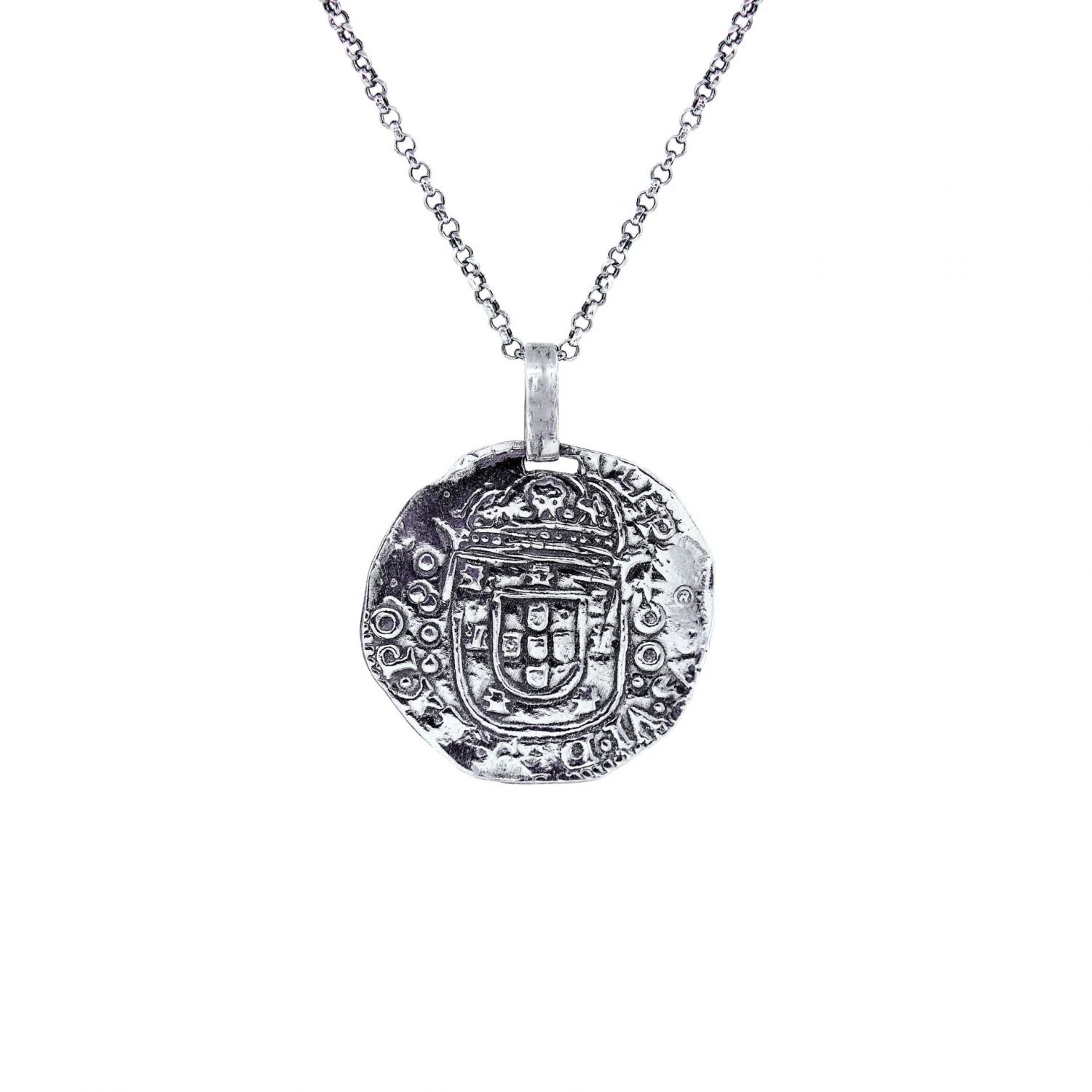 Necklace Cruzado Coin in Silver 
