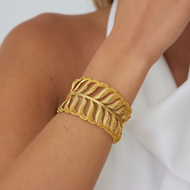 Bracelet Palm Tree in Gold Plated Silver