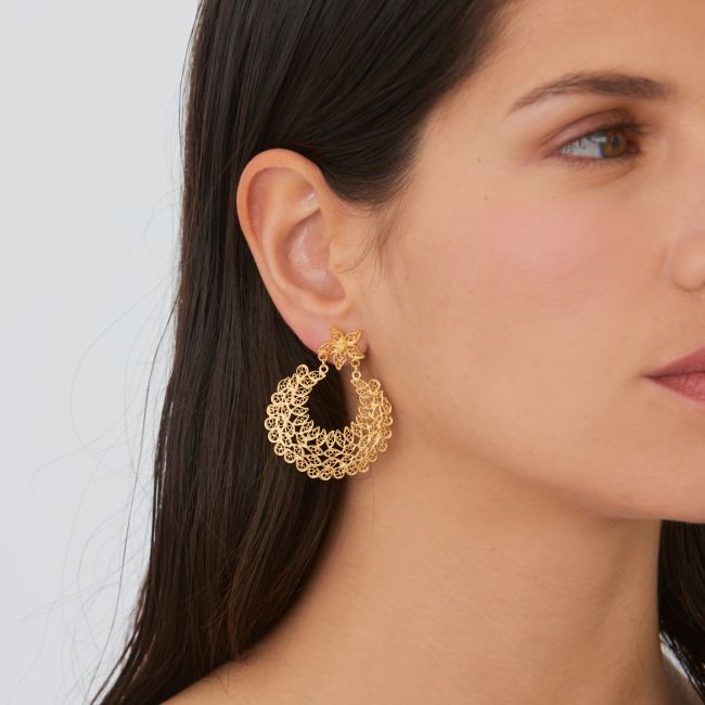 Earrings Ciclo in Gold Plated Silver