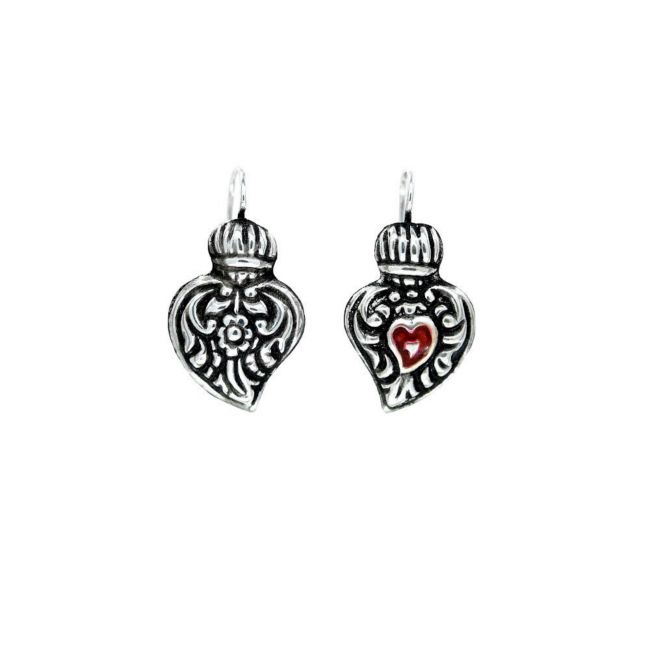 Boucles d'Oreilles Baroque Coeur de Viana S en Argent 