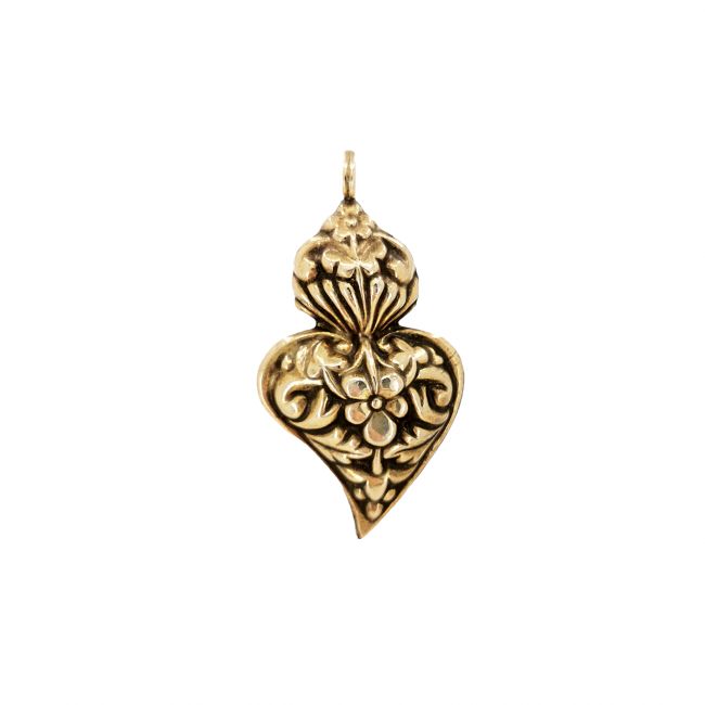 Pendentif Coeur Baroque de Viana en Argent Plaqué Or 