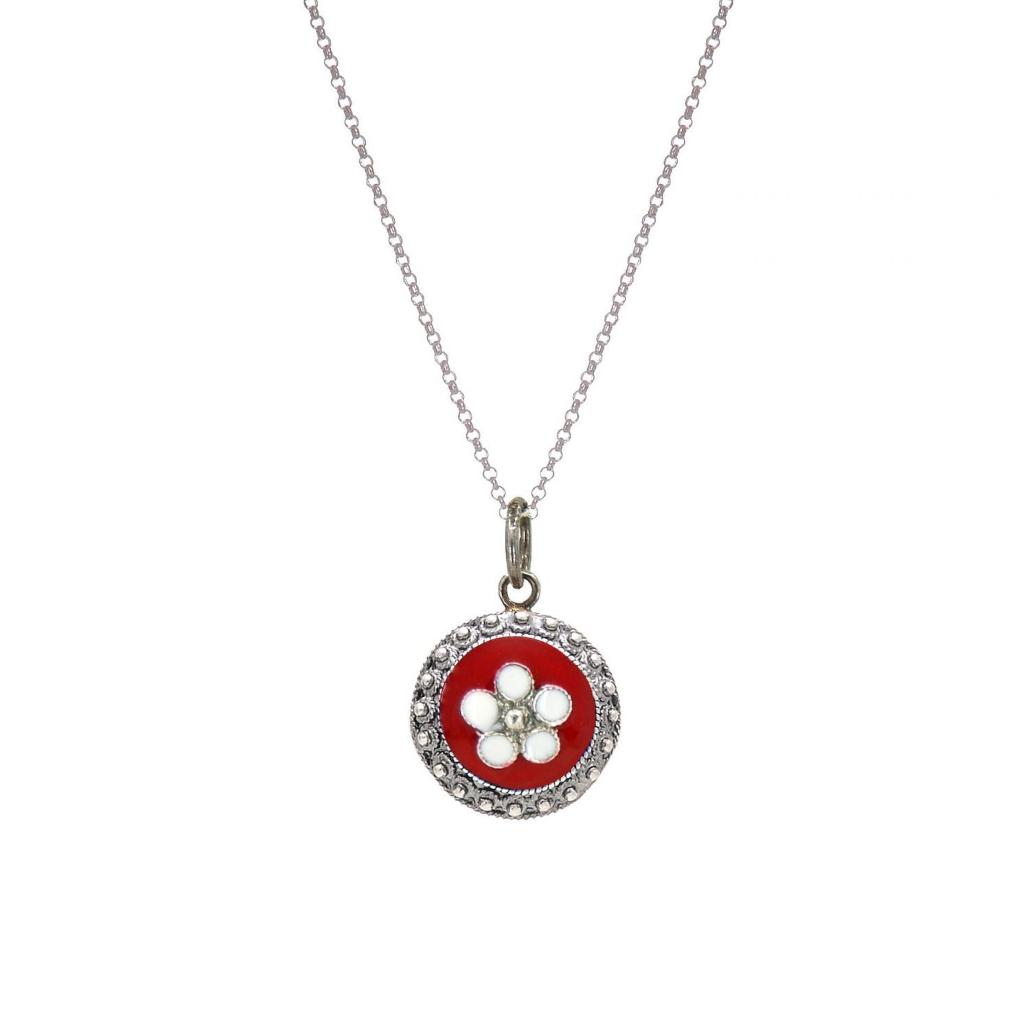 Collier Caramujo Rouge en Argent 