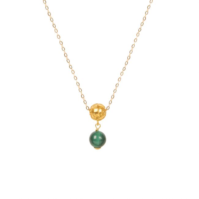 Collier Conta de Viana en Or 19,2 Carats avec Malachite 