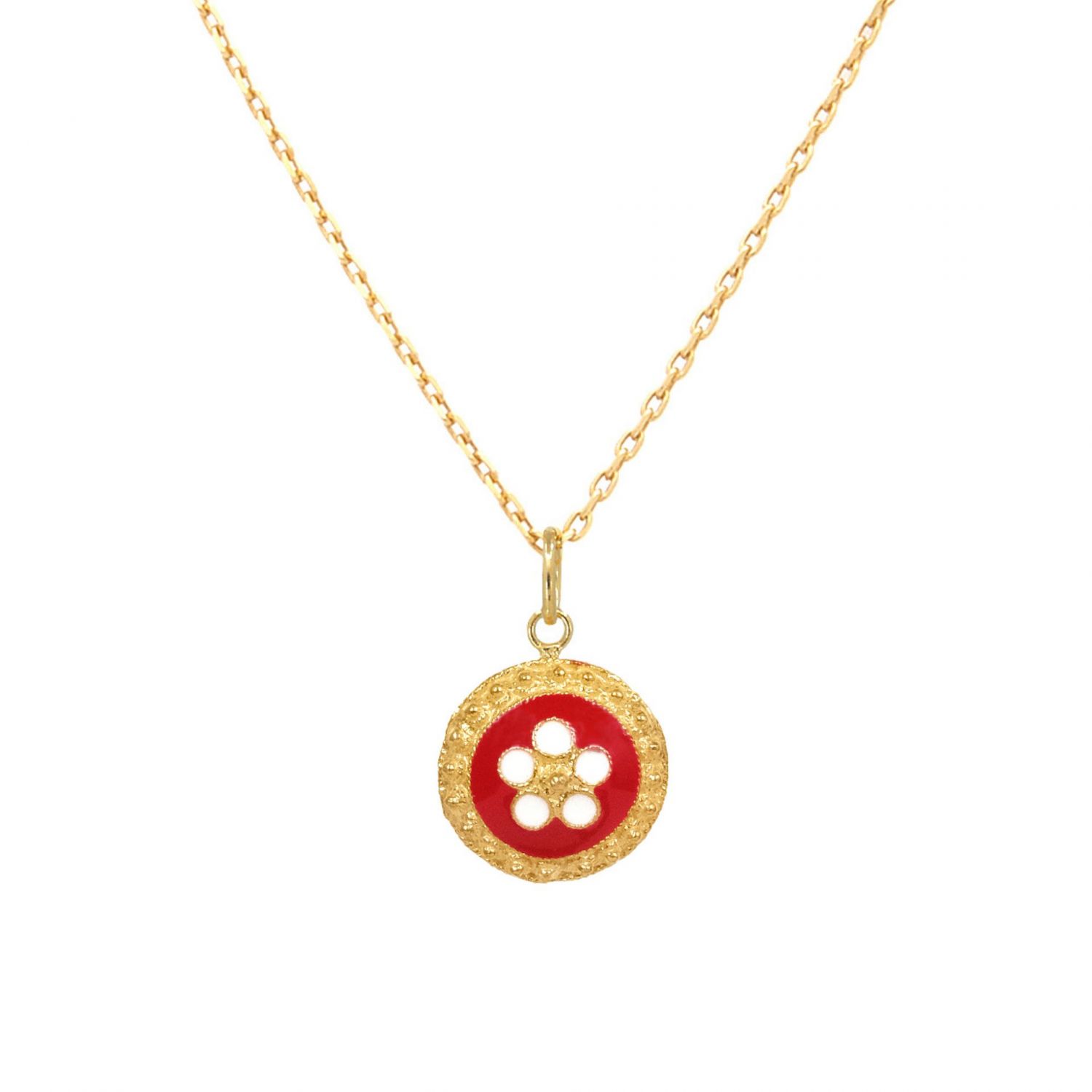 Necklace Red Caramujo in Gold Plated Silver 