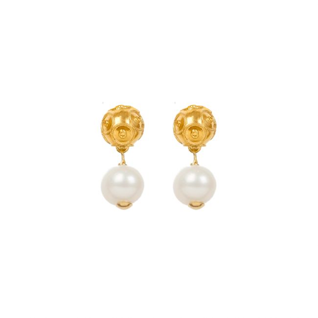 Pendientes Conta de Viana de Oro 19,2Kt con Perlas 