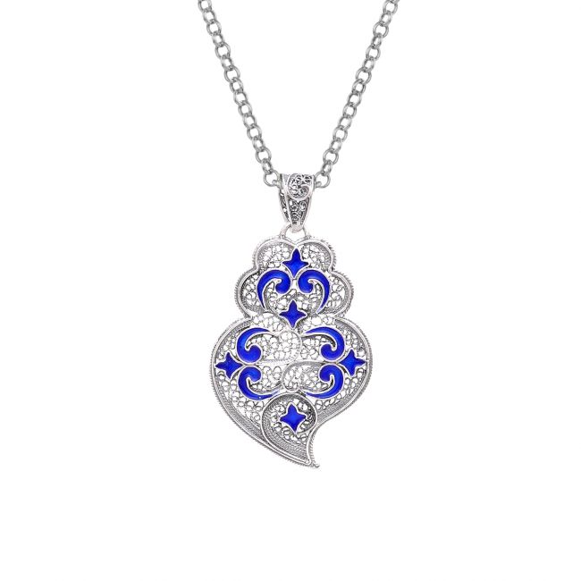 Collar Corazón de Viana Azulejo de Plata 