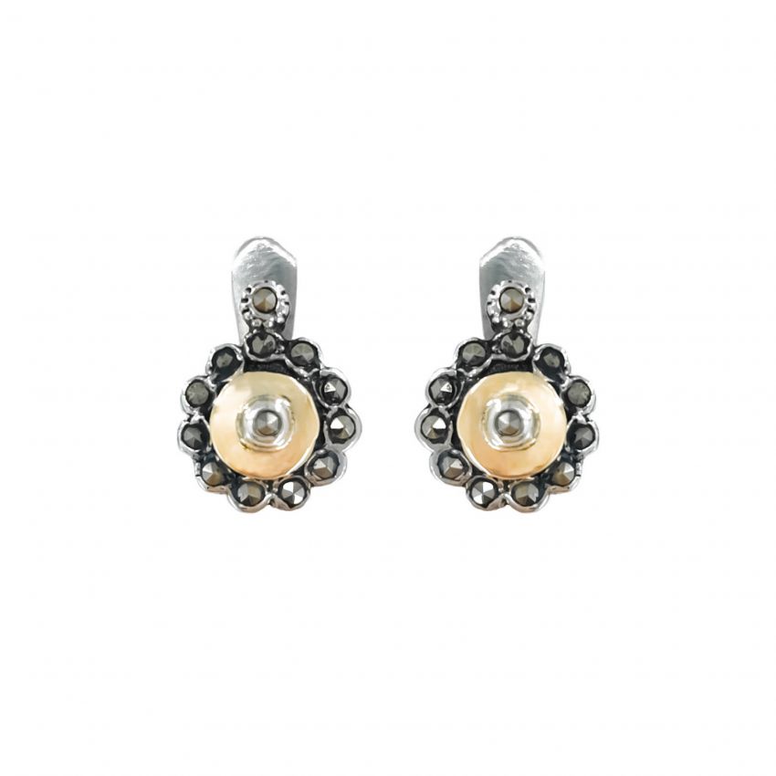 Earrings Marcasites in Silver and Gold 