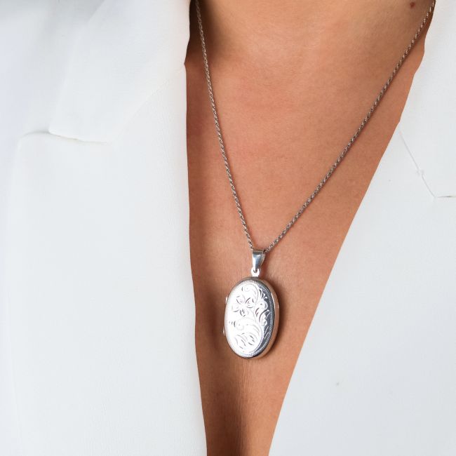 Collier Memoria Ovale en Argent 