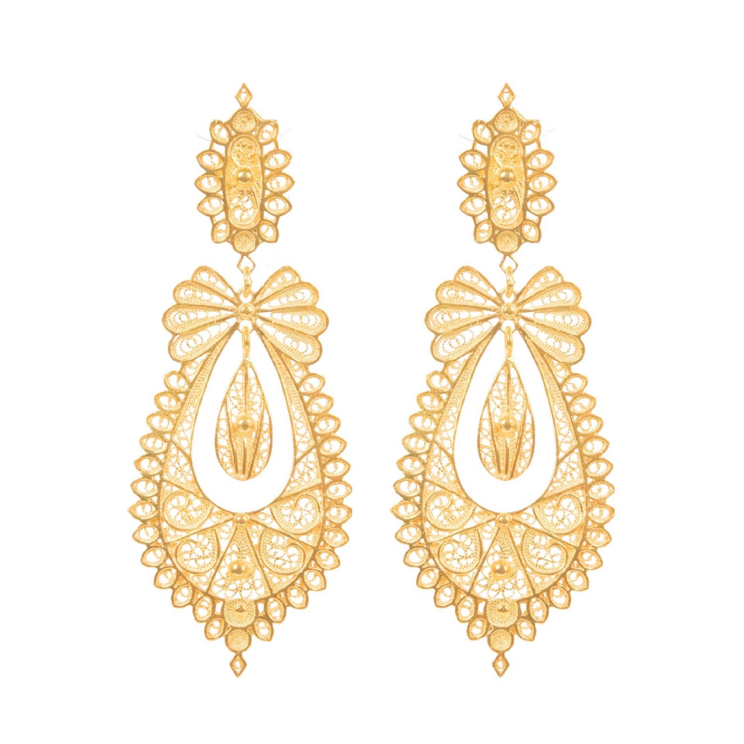 Earrings Princess Icon in Gold Plated Silver 