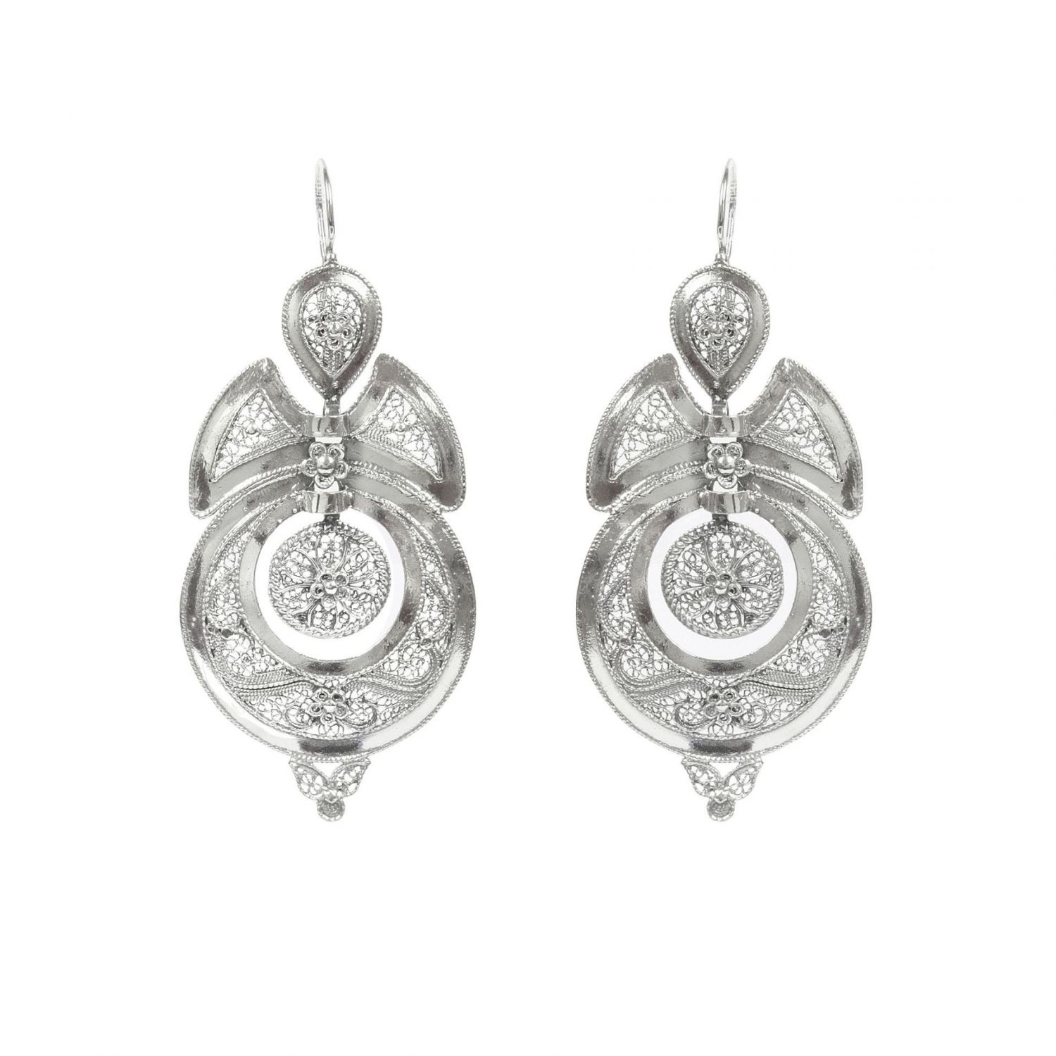 Queen Earrings in Filigree in Silver 