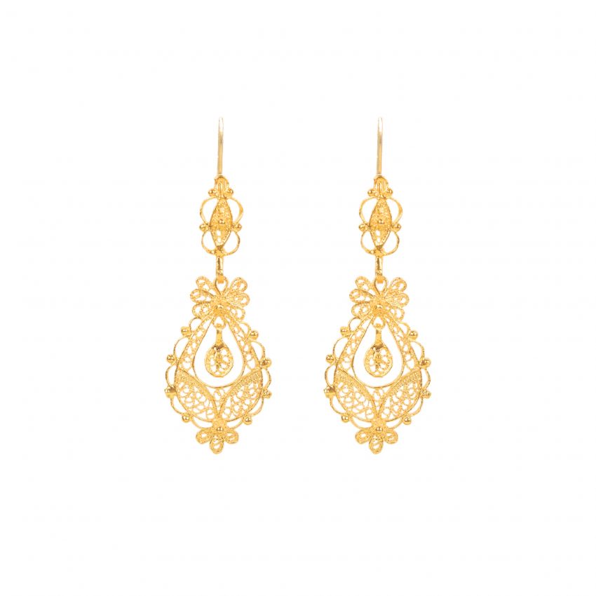 Earrings Princess in Gold Plated Silver 