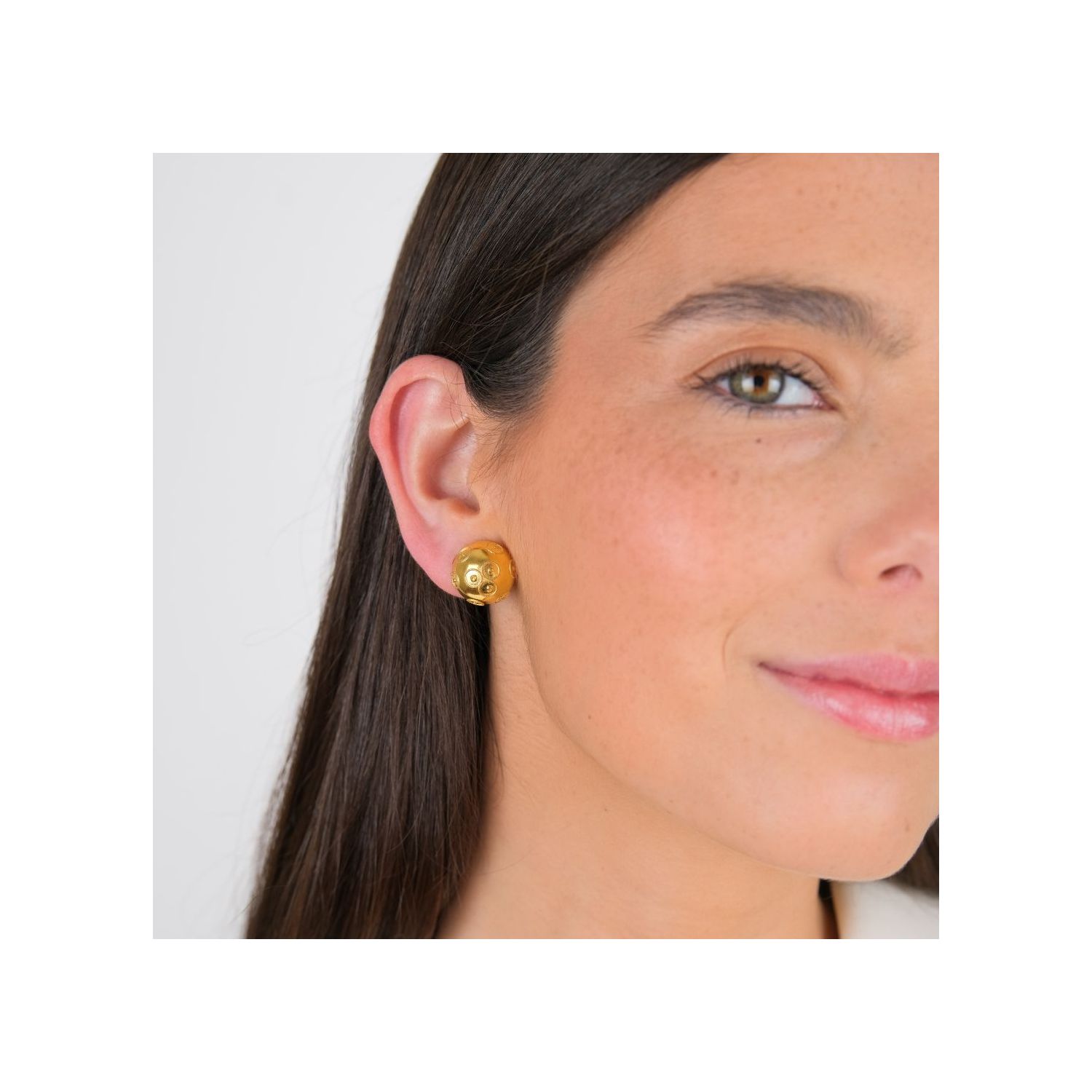 Earrings Half Viana’s Conta in Gold Plated Silver