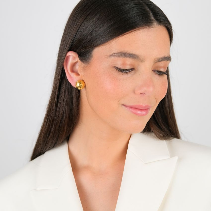 Earrings Half Viana’s Conta in Gold Plated Silver 