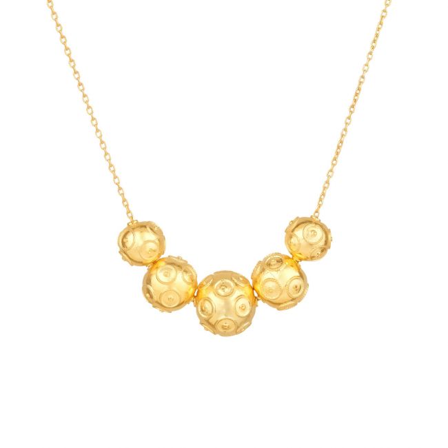 Necklace Five Viana's Conta in Gold Plated Silver