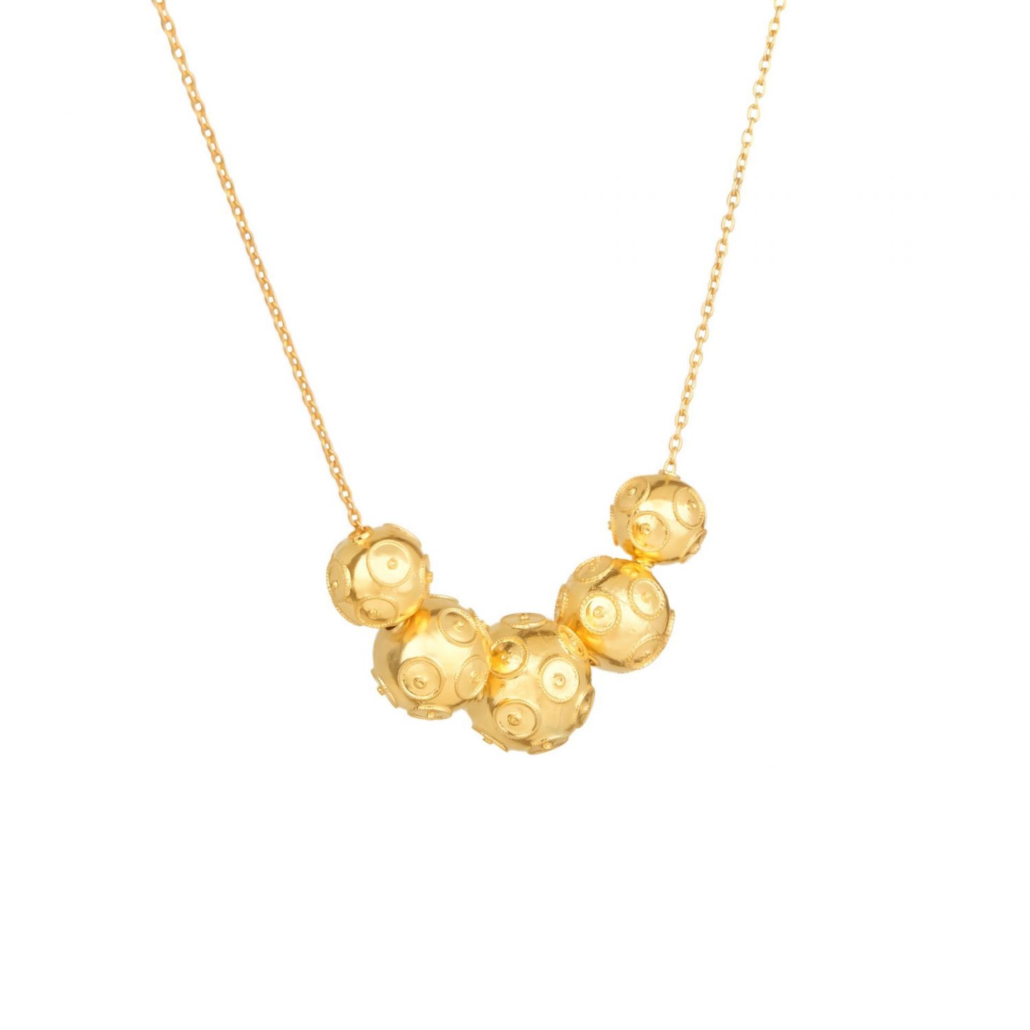 Necklace Five Viana's Conta in Gold Plated Silver 