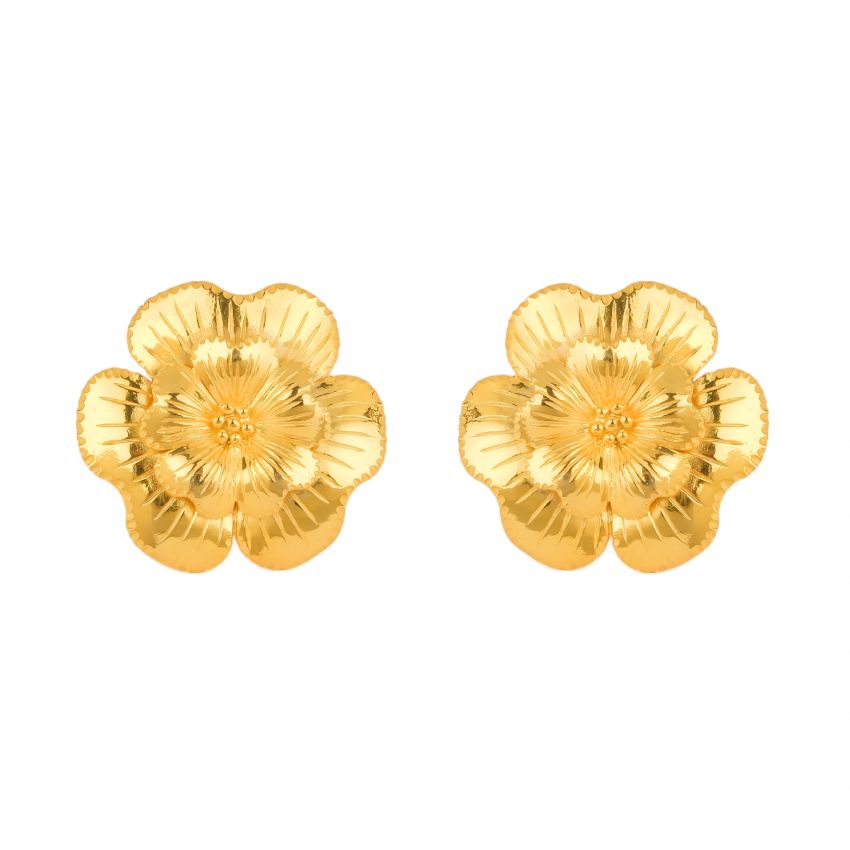 Earrings There Goes the Flower of Amália in Gold Plated Silver 