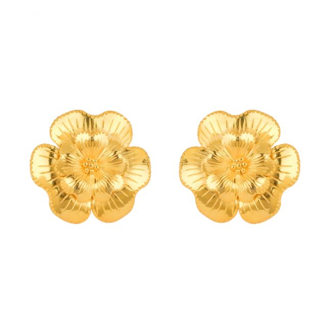 Earrings There Goes the Flower of Amália in Gold Plated Silver