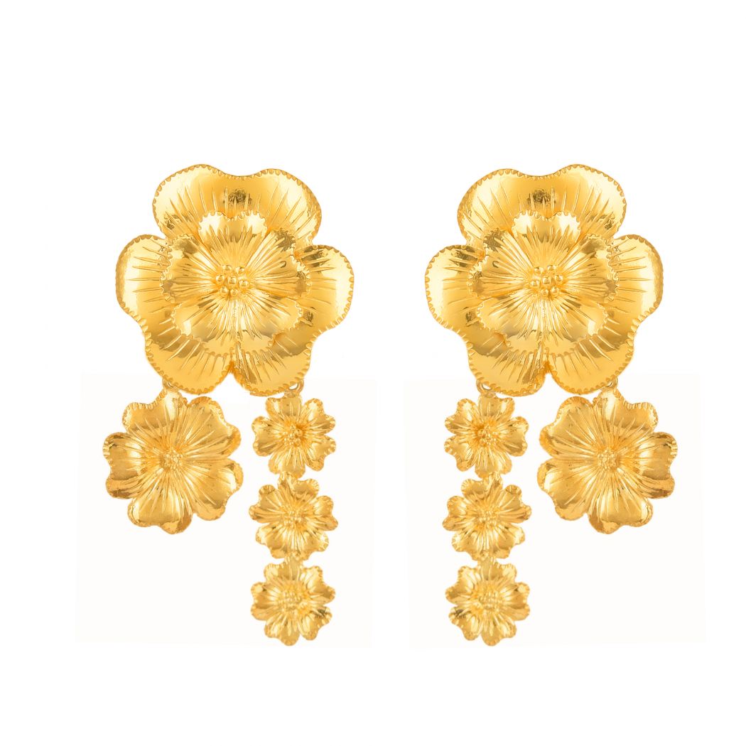 Earrings Amália Bouquet in Gold Plated Silver 