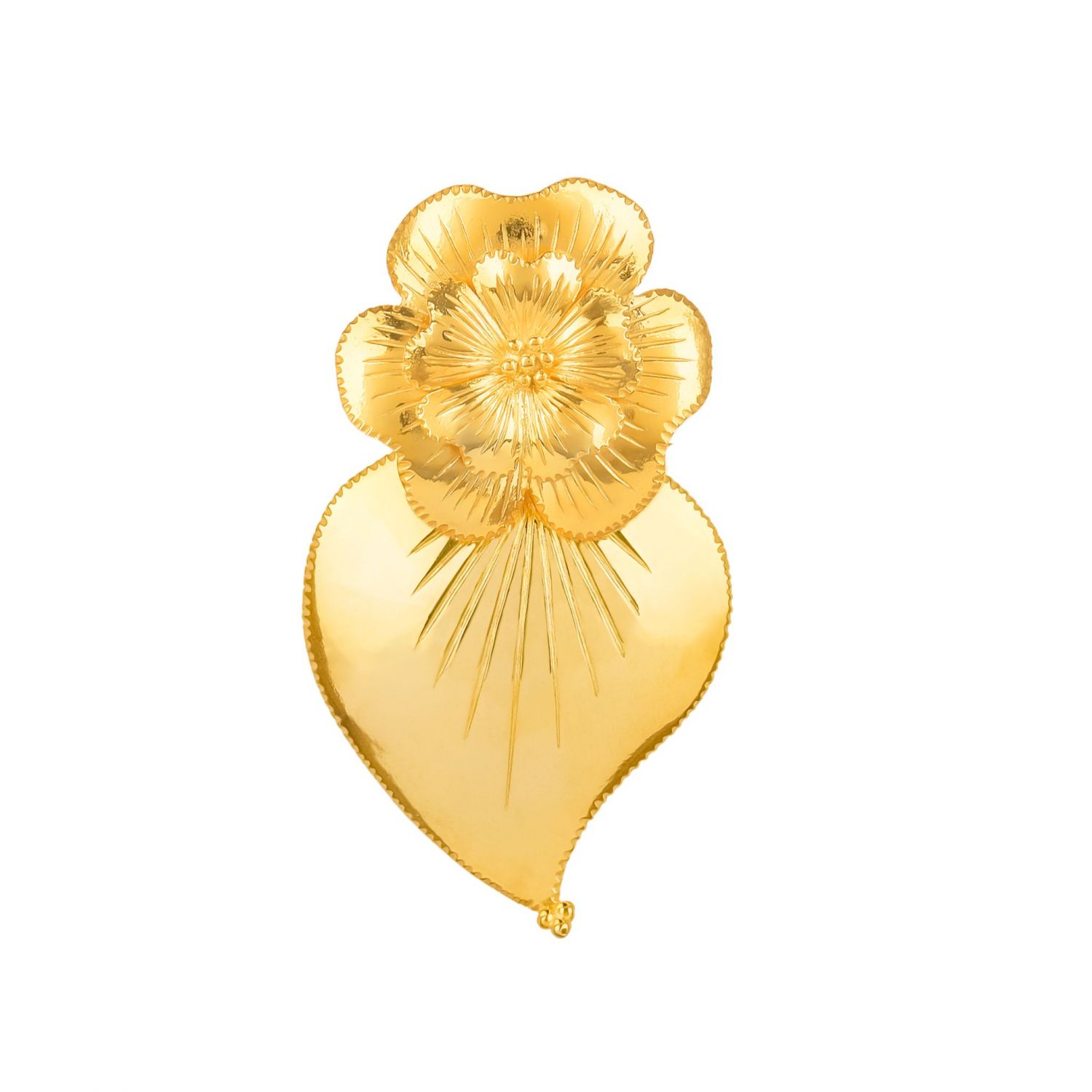 Brooch Heart of Amália in Gold Plated Silver 