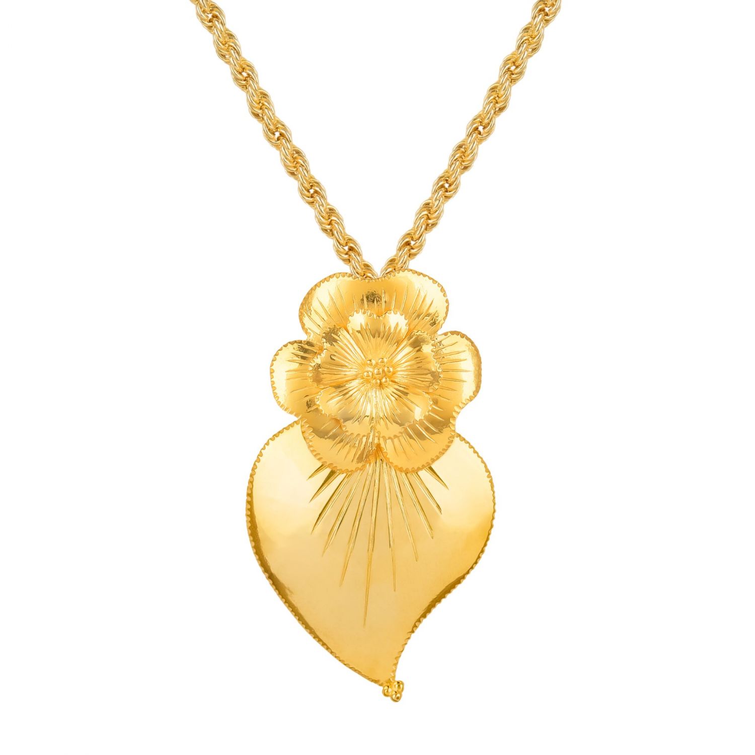 Necklace Heart of Amália in Gold Plated Silver 