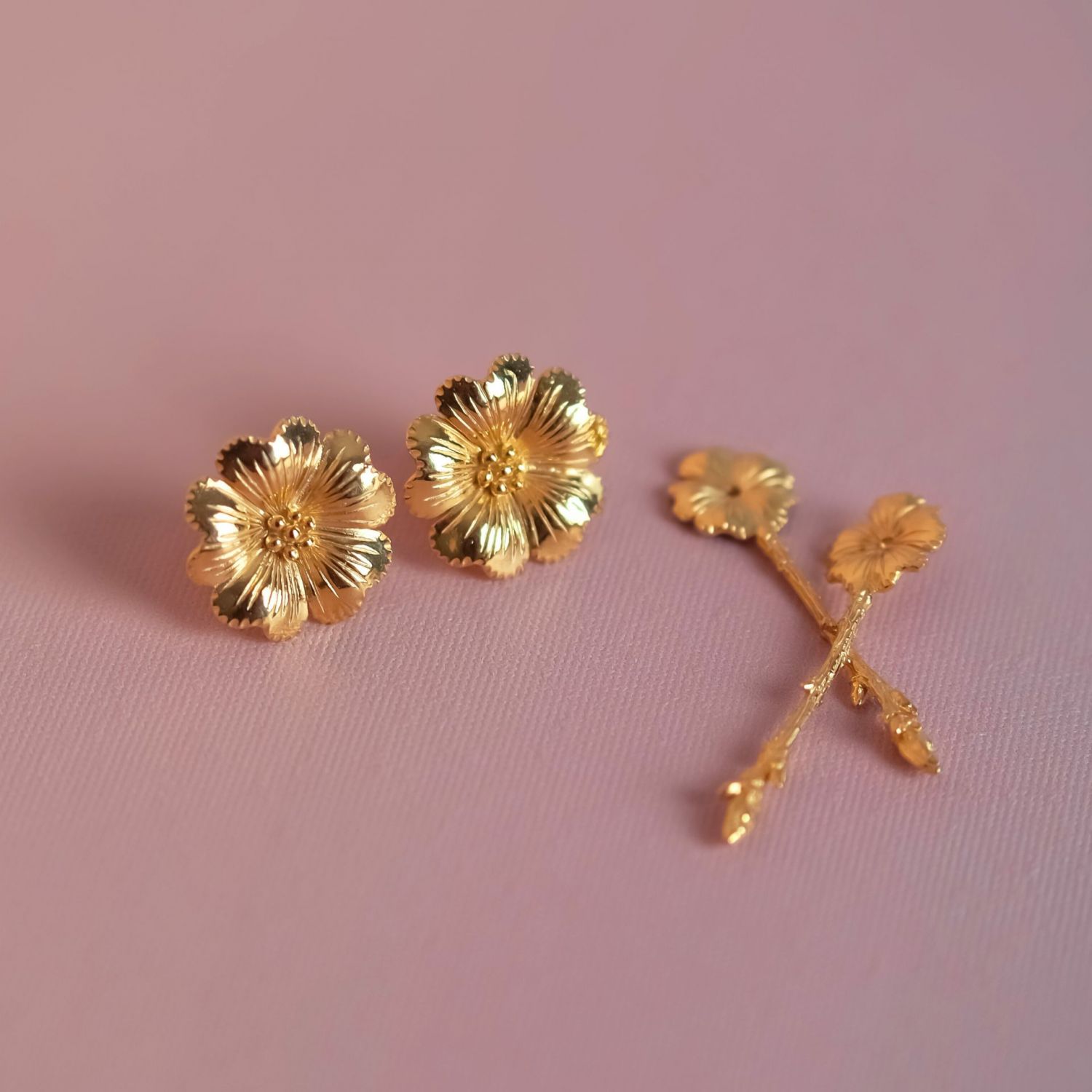 Earrings Amália Bloom in Gold Plated Silver 