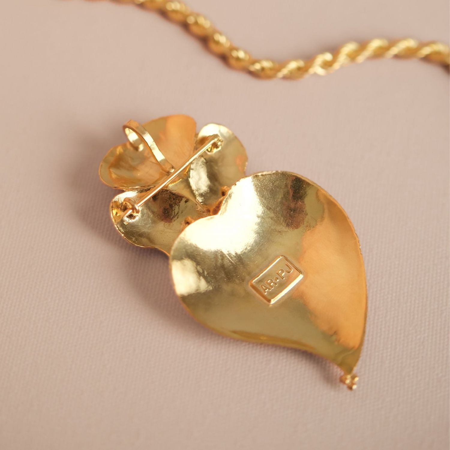 Necklace Heart of Amália in Gold Plated Silver 