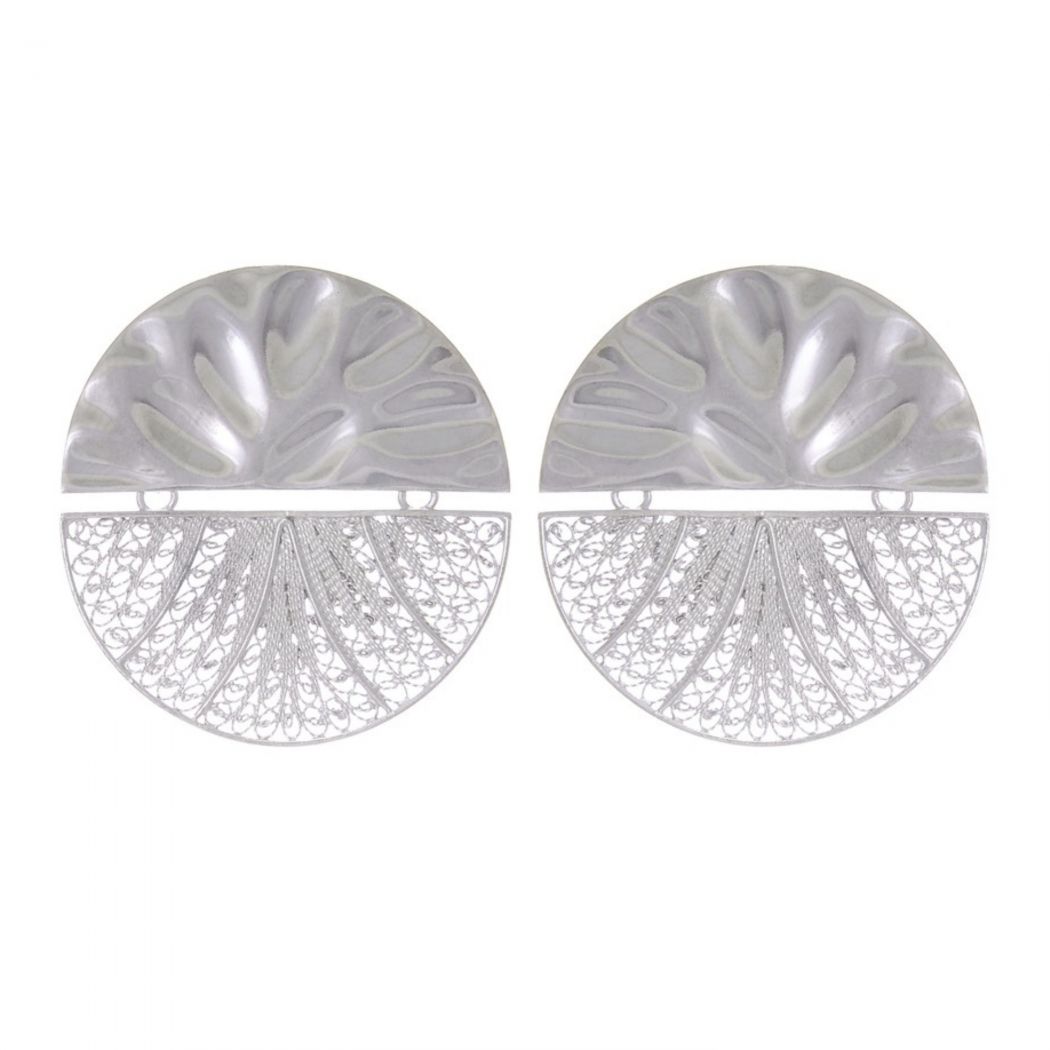 Boucles d'Oreilles Cercles Articulés XL en Argent 