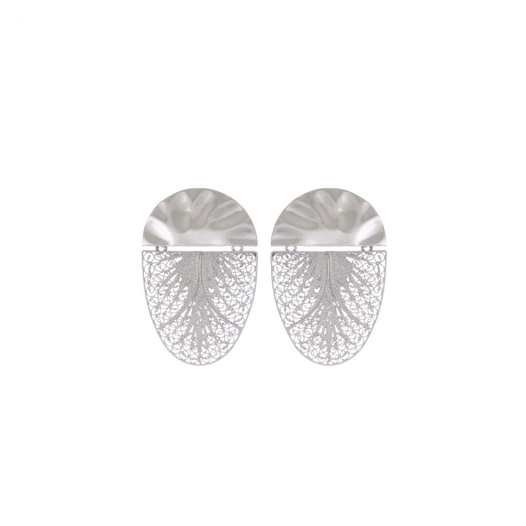 Boucles d'Oreilles Ovales Articulées en Argent 