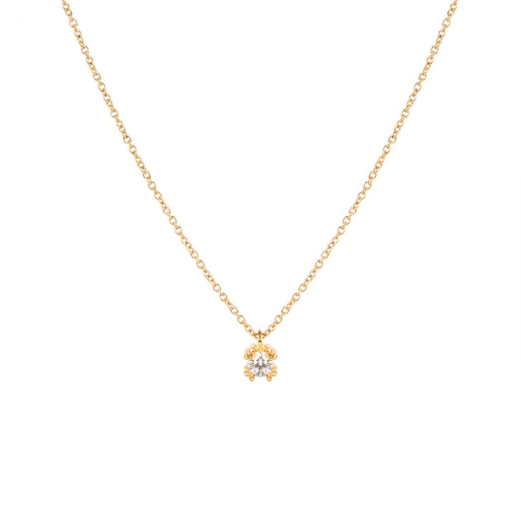 Necklace with Diamond Solitaire in 19,2Kt Gold 