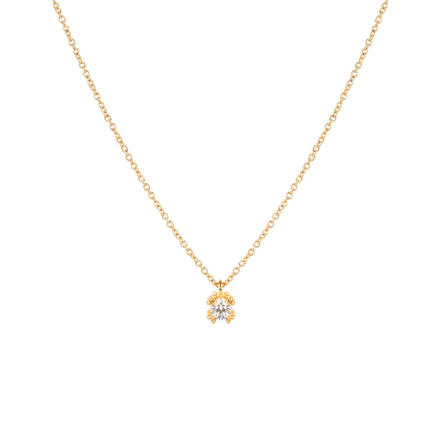 Necklace with Diamond Solitaire in 19,2Kt Gold 