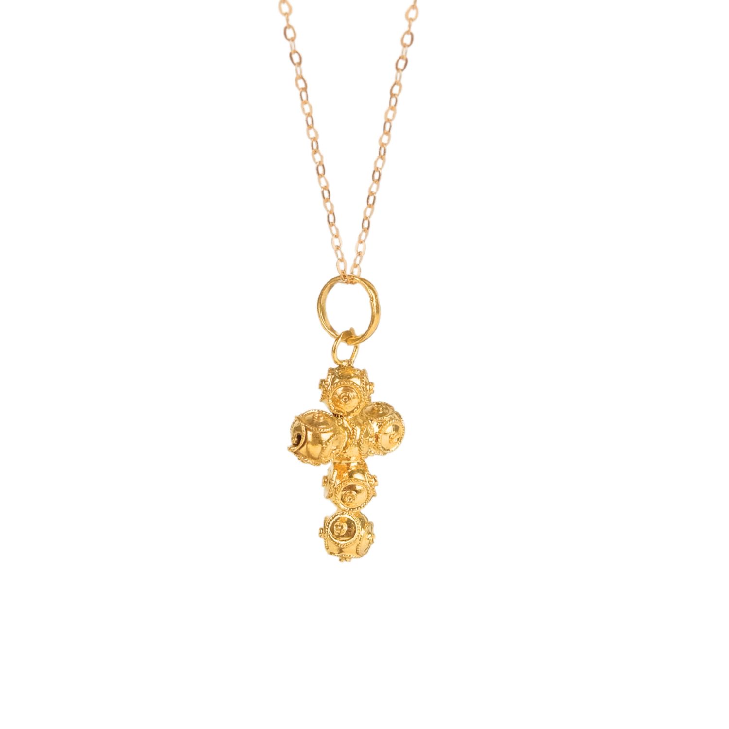 Necklace Cross Viana's Contas in 19,2Kt Gold 