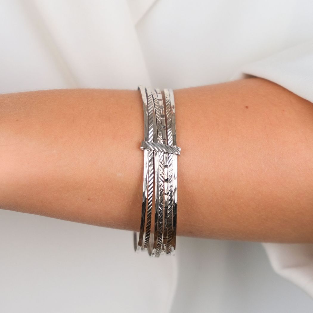 Bracelet Seven Bangles in Silver