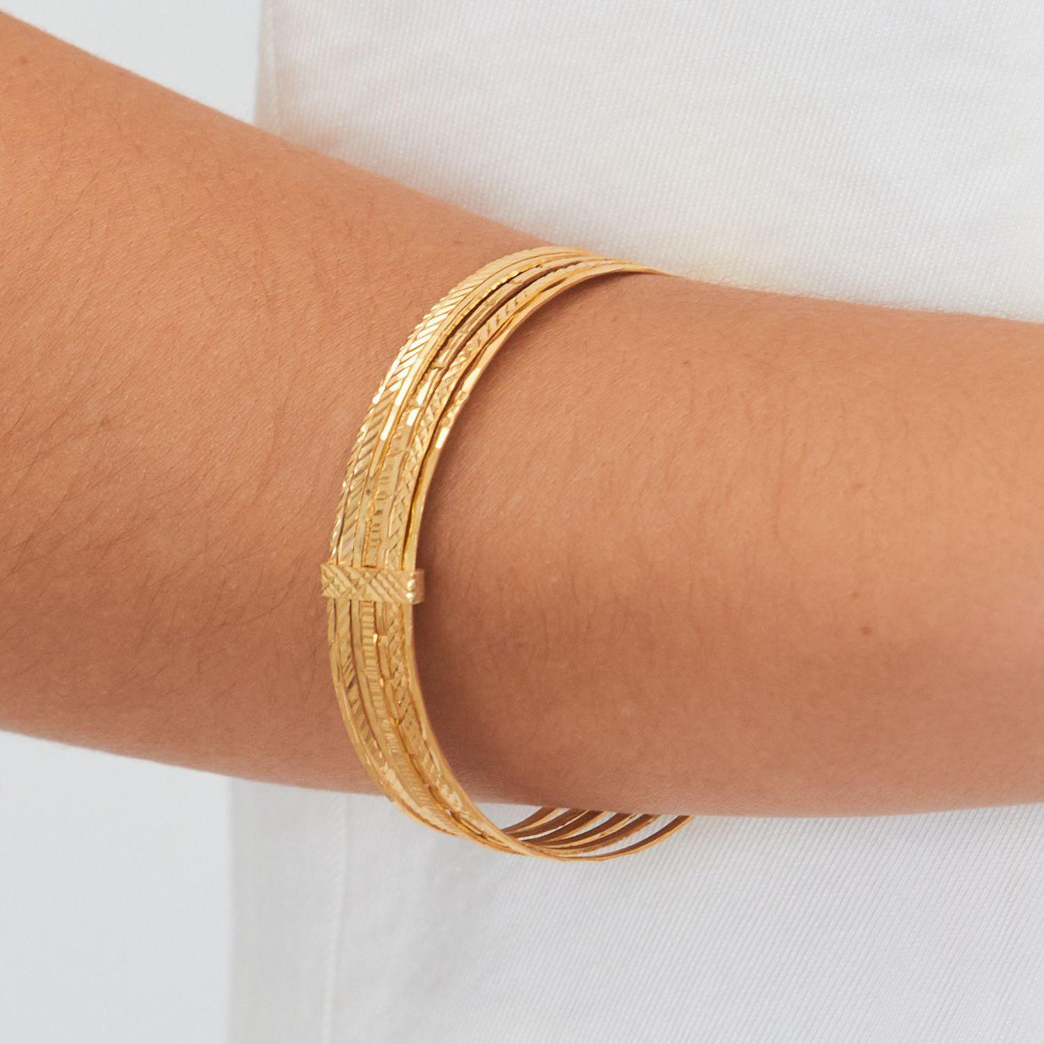 Bracelet Seven Bangles in Gold Plated Silver 