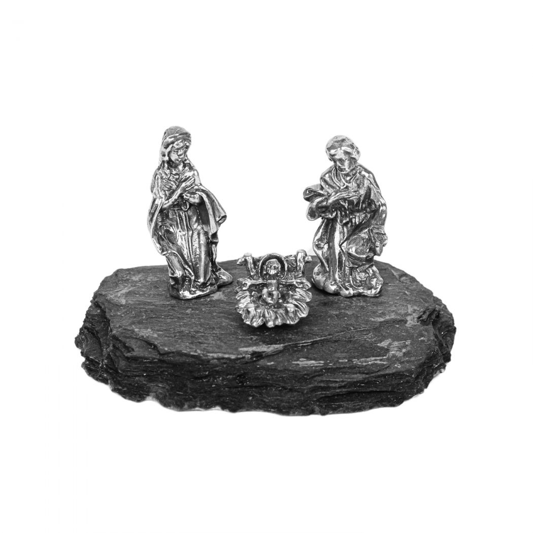 Nativity Scene of the Holy Family in Silver 