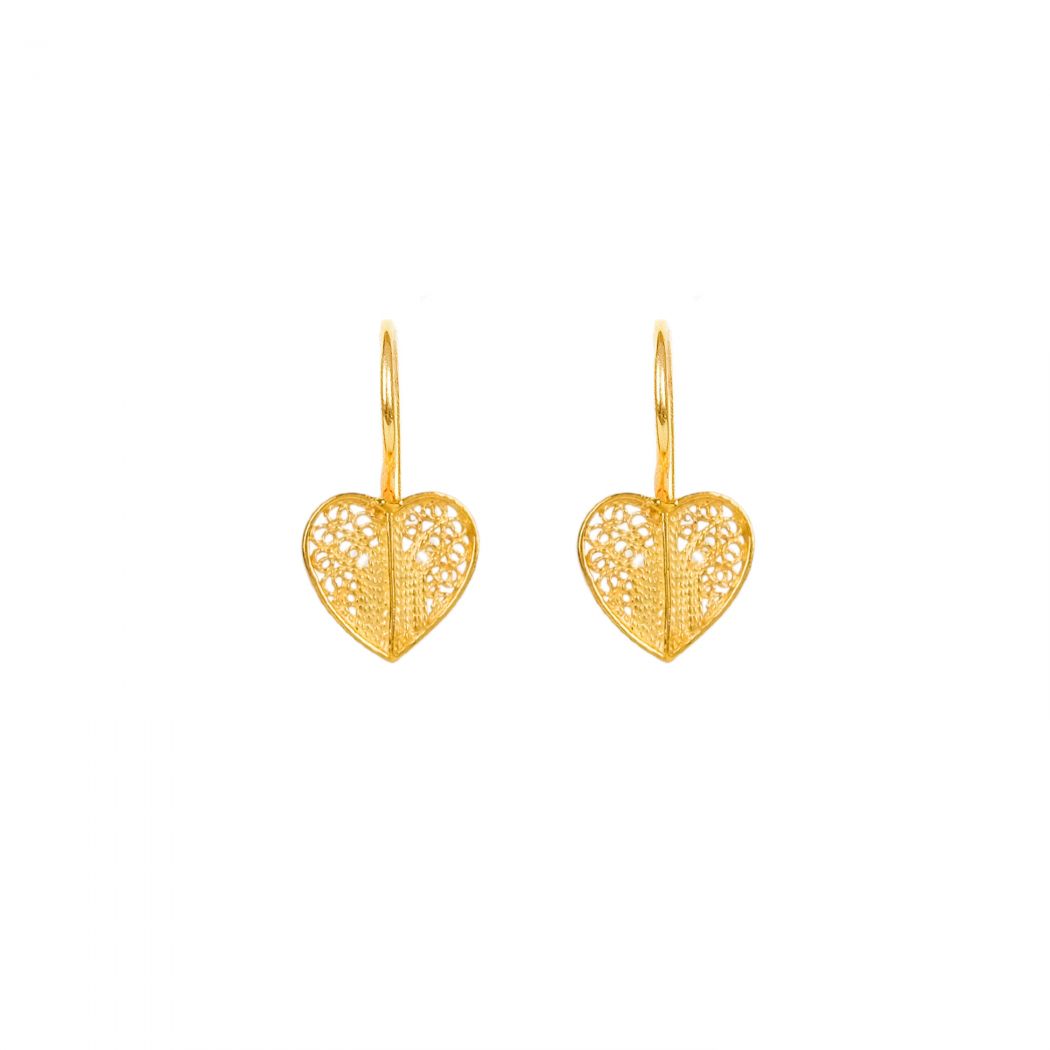 Earrings Heart in 19,2Kt Gold 