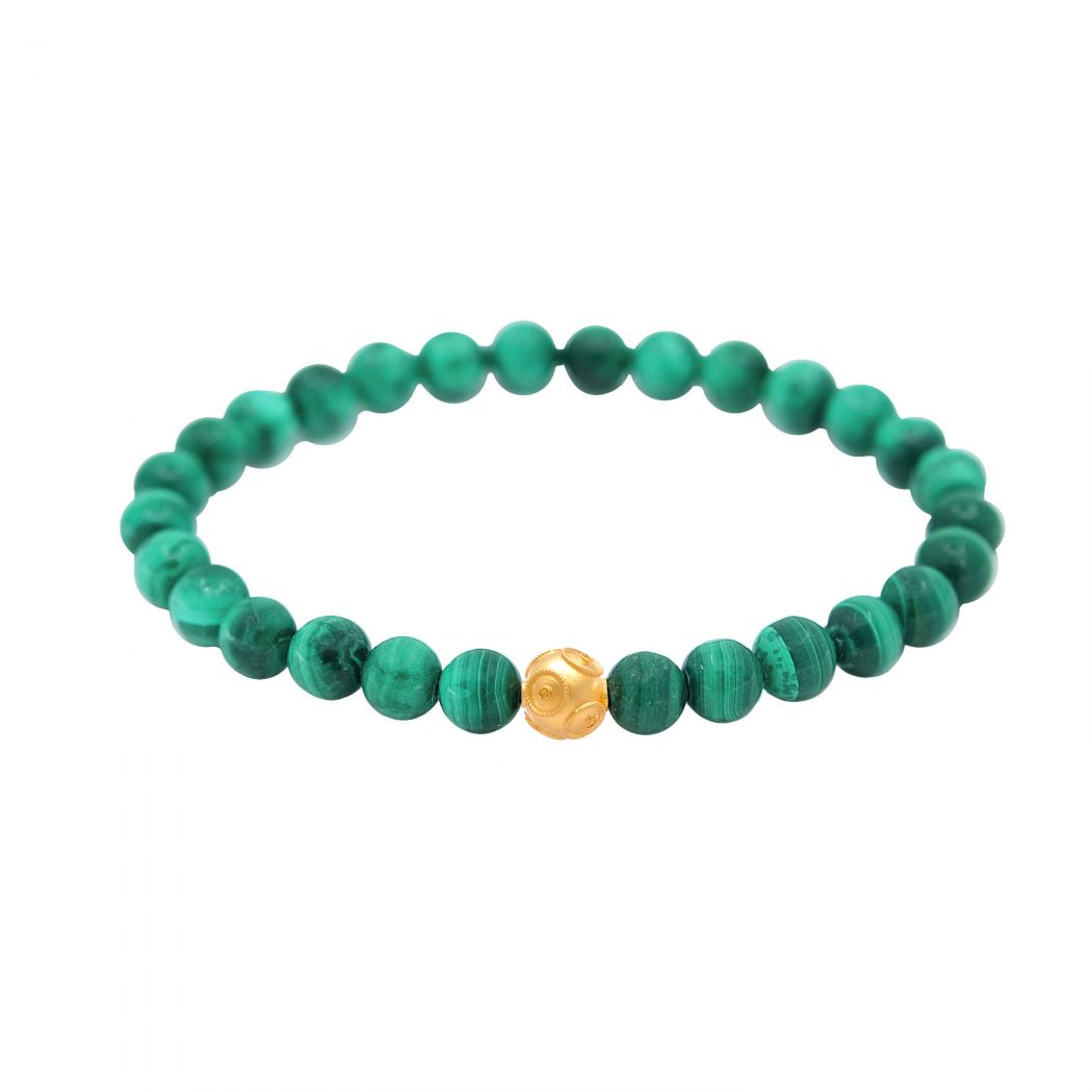 Bracelet Viana's Conta in 19,2Kt Gold with Malachite 