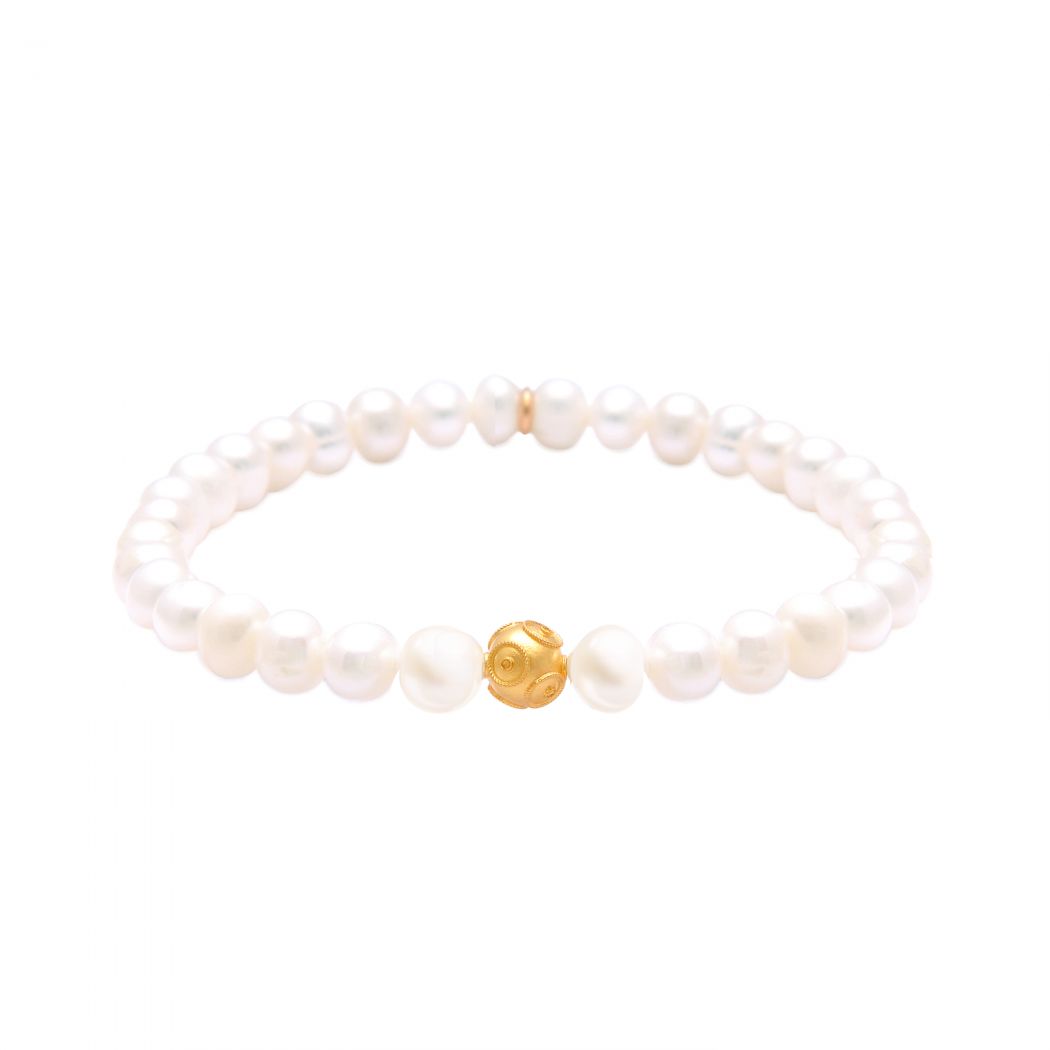 Bracelet Viana's Conta in 19,2Kt Gold with Pearls 