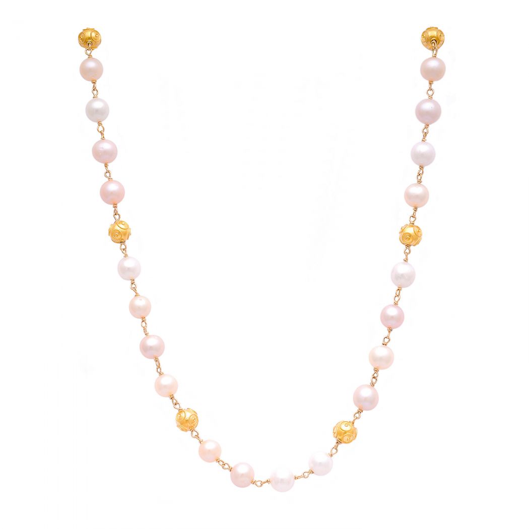 Necklace Viana's Contas in 19,2Kt Gold with Pearls 