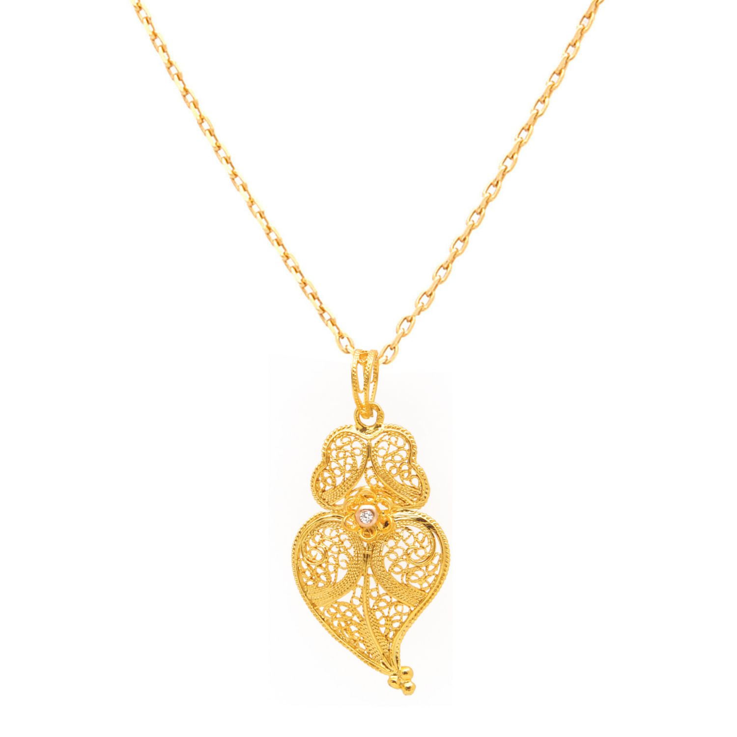 Necklace Heart of Viana M in 19,2Kt Gold and Diamond 