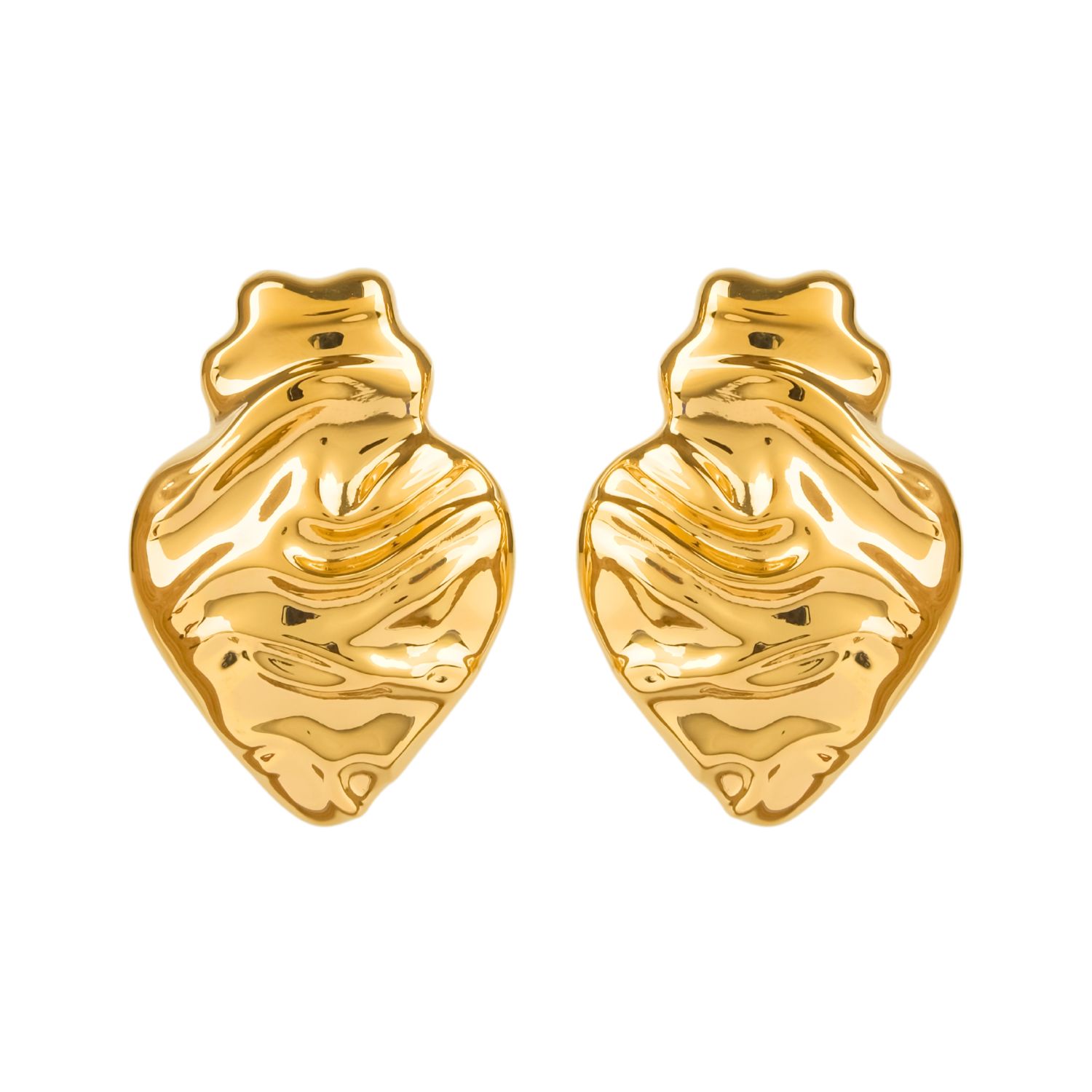 Earrings Melting Heart in Gold Plated Silver 