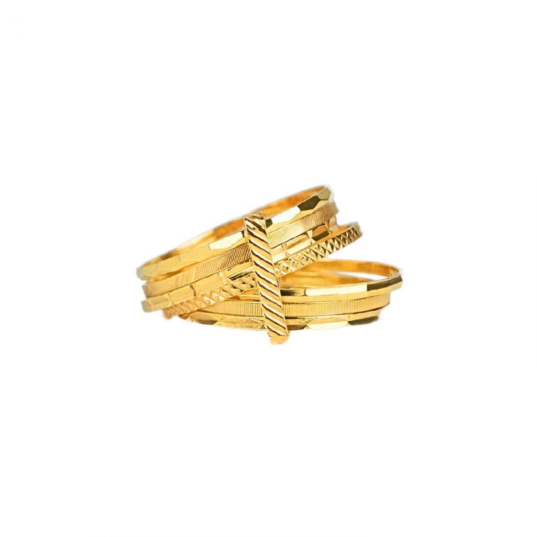 Ring Seven Bangles in Gold Plated Silver 