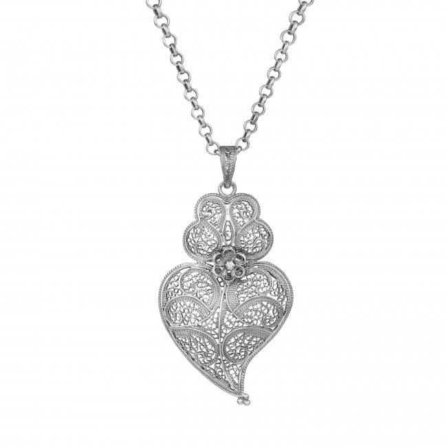 Collar Corazón de Viana 5,5cm de Plata 