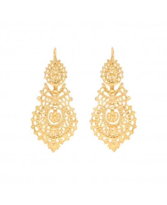 Queen Earrings M in Gold Plated Silver 