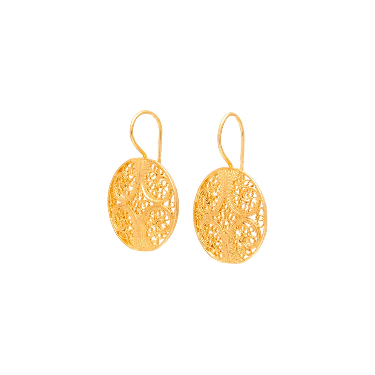 Earrings Circles in 9Kt Gold - Portugal Jewels