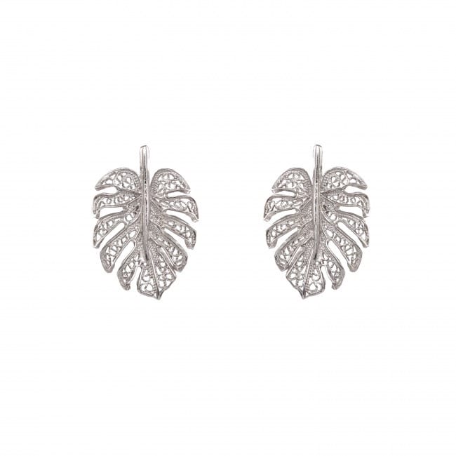 Pendientes Monstera en Plata 